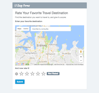 
Rating Form with Google Maps, Place and Star Rating
